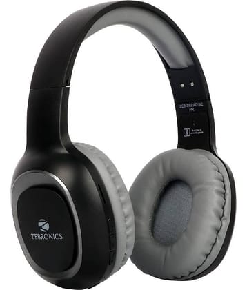 Zebronics Paradise Bluetooth Bluetooth Headphone Over Ear 15 Hours Playback Powerfull bass IPX4(Splash & Sweat Proof) Black