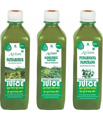 Axiom Stone , Punarnava Juice 500Ml + Axiom Patharchur Juice 500Ml + Axiomgokhru Juice 500Ml ,