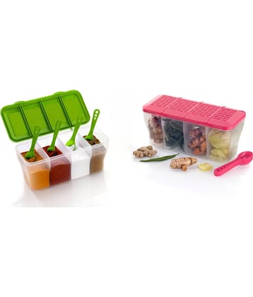 OFFYX - Masala Container set PET Multicolor Spice Container ( Set of 2 )