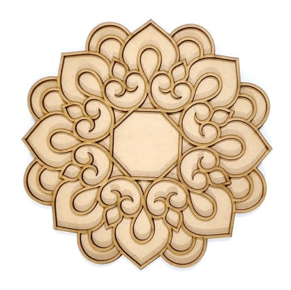 Brand Zero Double Layer MDF Rangoli Base - Design 1009 - Select Your Preference Of Size & Thickness