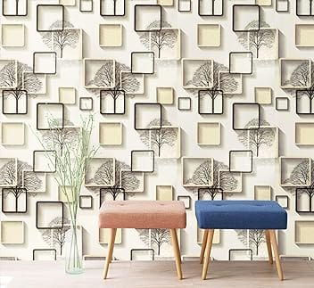 Eurotex Self-Adhesive Wallpaper Peel and Stick Decorative Abstract Design Wall Covering 45cm X 3Mtr (PVC, Roll 14.5 Sqft, Peach)