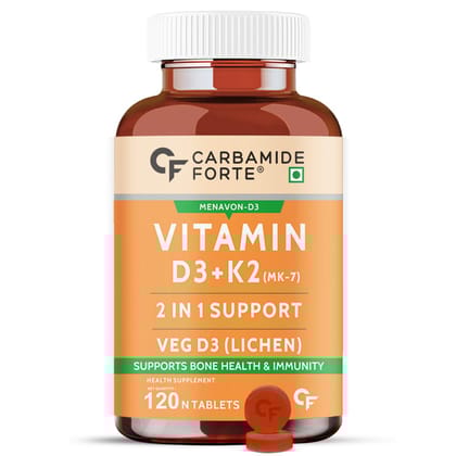 Carbamide Forte Vitamin D3 K2 for wellness, 120 tablets
