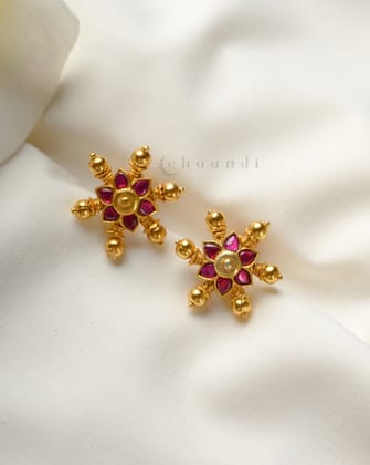 Gold Polish Silver Earrings CHE2097