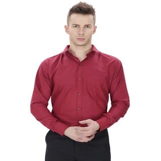 Baleshwar Men Maroon Solid Formal Shirt (Pack of 2)
