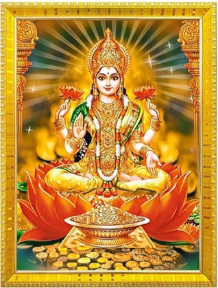 NOKKES Laxmi Devi Maa Mata Photo Frames Religious Photo frame 5X7 Inch Photo Frame_W49