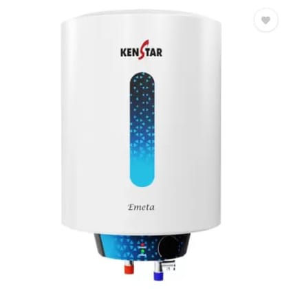 Kenstar Emeta 25L Vertical Storage Water Heater for Home| 5-Star Rated Geyser| Multiple Safety Systems with Advanced 3 Level Safety| White & Black Kenstar Emeta 25L Vertical Storage Water Heater for Home| 5-Star Rated Geyser| Multiple Safety Systems with