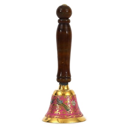 Brass Pooja Hand Bell, Ghanti, Height : 6.2 Inch (FMAS625 C)