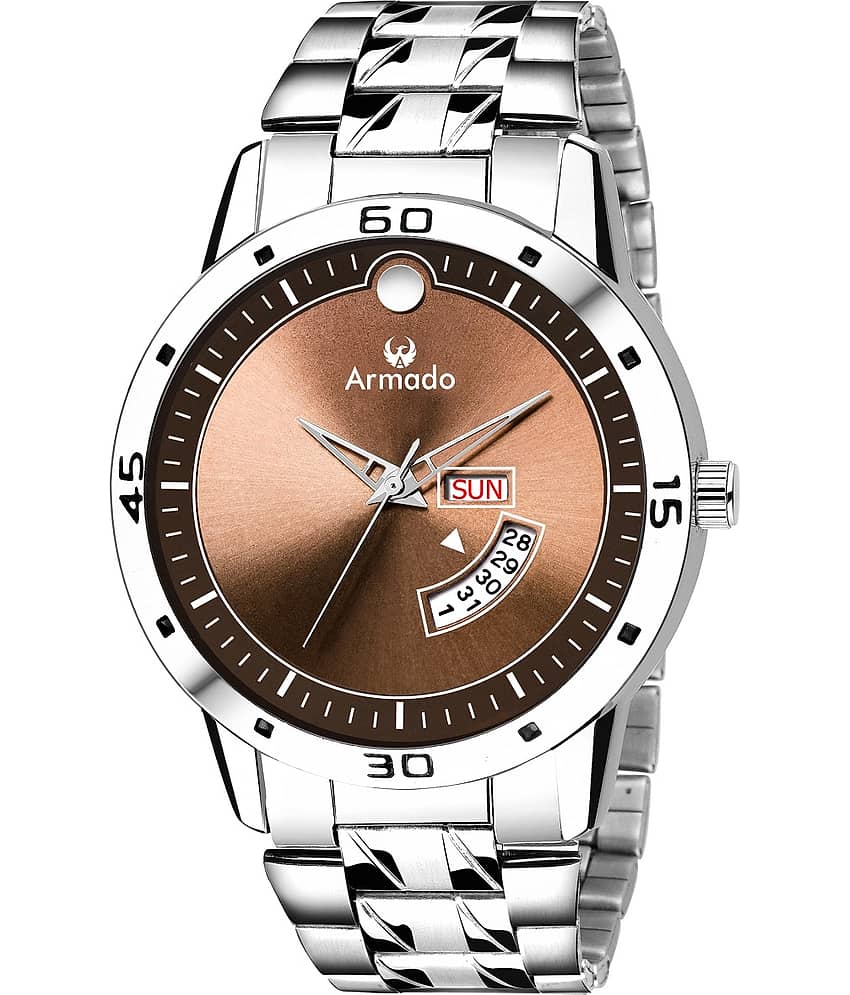 Armado 106-BRW DAY & DATE Stainless Steel Analog Men's Watch