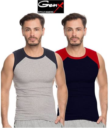 Genx Multi Sleeveless Vests Pack of 2