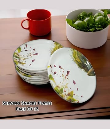 kitchrox 12 Pcs Melamine Multi Color Quarter Plate