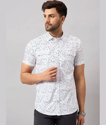 Club York Cotton Blend Regular Fit Printed Half Sleeves Men's Casual Shirt - White ( Pack of 1 )