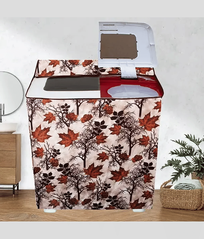 ENTICE Semi-Automatic Washing Machine Cover Compatiable For 8 kg - Brown