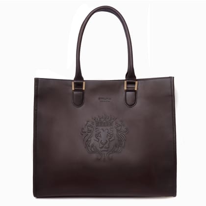 Dark Brown Large Leather Hand Bag-LARGE