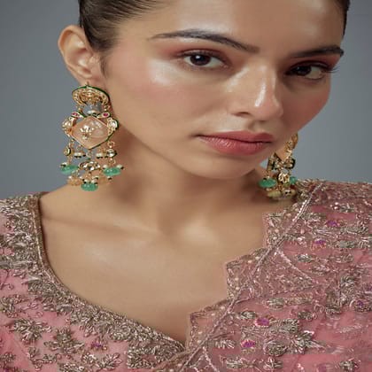 vivinia BY VIDHI MEHRA Saadgi Gold Plated Multi Kundan, Polki Womens Pair of Danglers Earrings (Freesize) - VE947