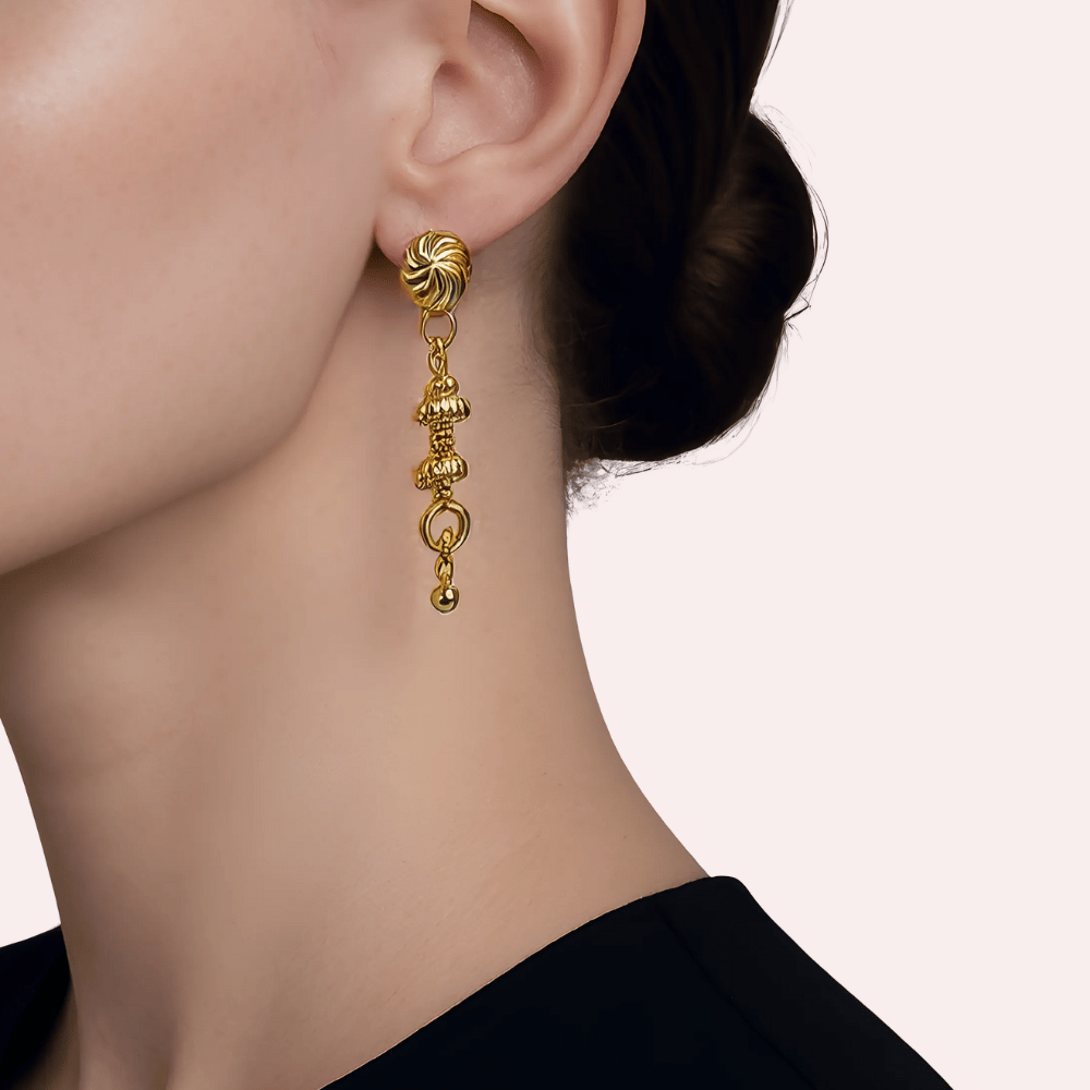 Heritage Charm Gold-Plated Drop Earrings - Earrings | Buy online on ZillyBuy