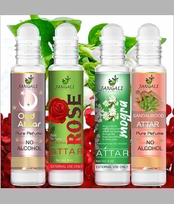 Pure Jangali Organics Rose Non- Alcoholic Below 50ml Attar ( Pack of 4 )
