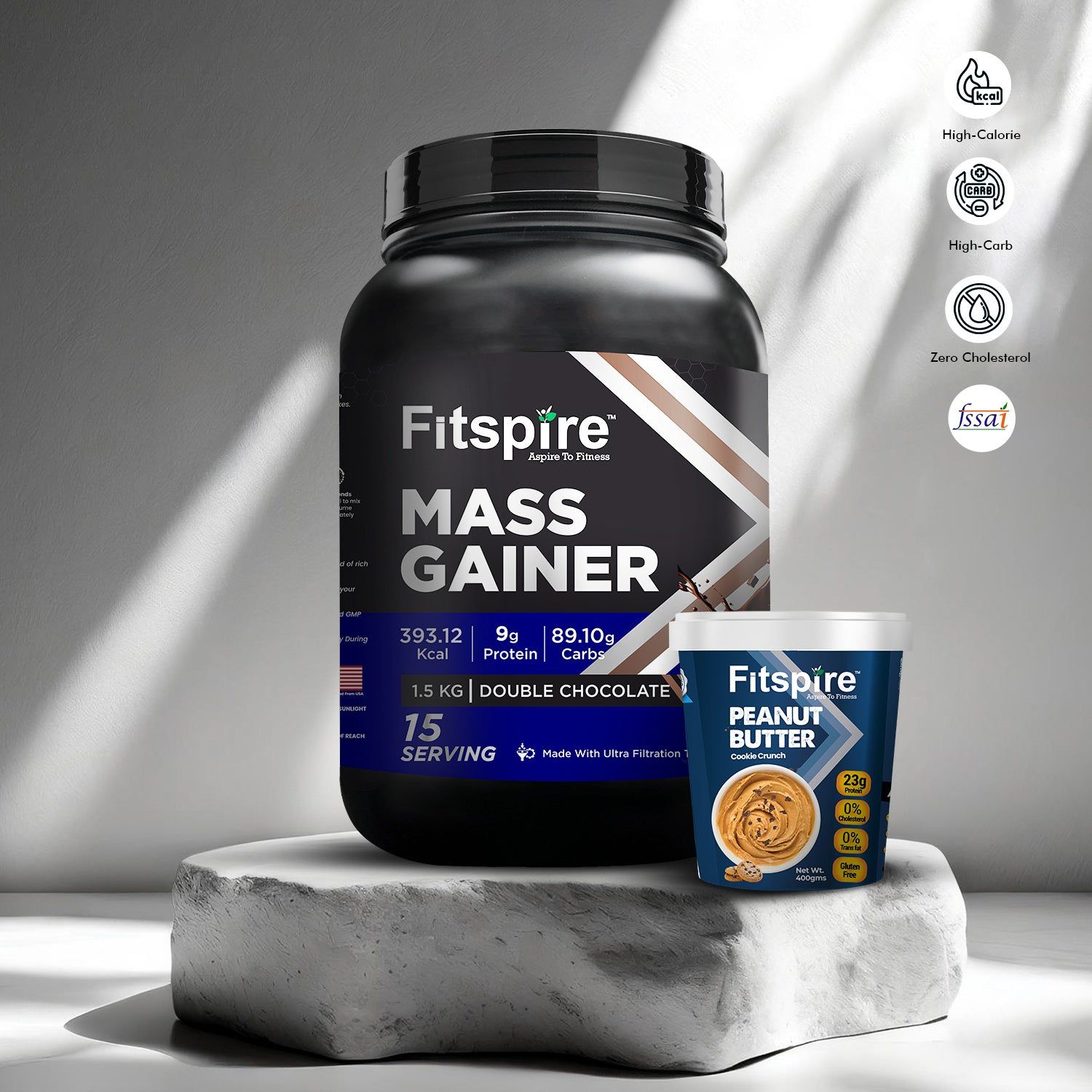 Fitspire Mass Gainer With Peanut Butter-Double Chocolate With Cookie Crunch