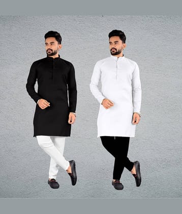 FRELURO Muticolor Cotton Blend Men's Regular Kurta ( Pack of 2 )