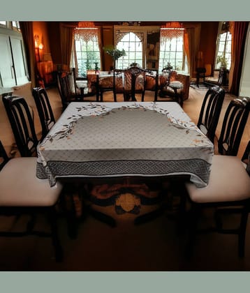 mopak decor Printed Polyester 6 Seater Rectangle Table Cover ( 137 x 91 ) cm Pack of 1 Beige