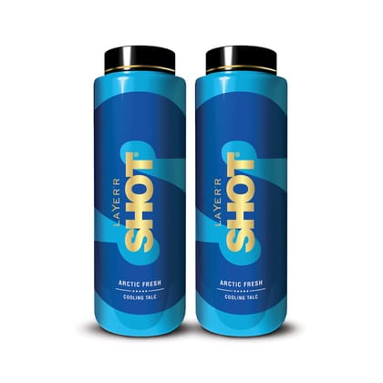 Layer'r Shot Arctic Fresh Cooling Talc 100g (Pack of 2)