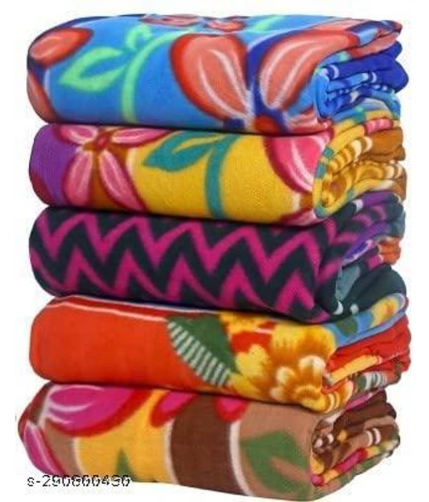ENTICE Pack of 5 Cotton Below 300 -GSM Hand Towel ( Multicolor )