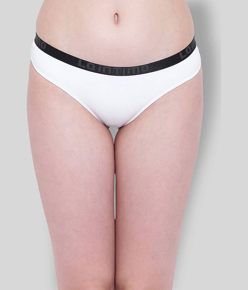 La Intimo Nylon Solid Women's Briefs ( White )