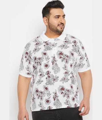 The Million Club Pack of 1 Cotton Blend Regular Fit Printed Half Sleeves Men's Polo T Shirt ( White )