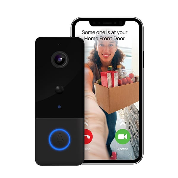 Wipro Smart Wireless Doorbell | Black | 2 MP 1080p Full HD Camera with Night Vision
