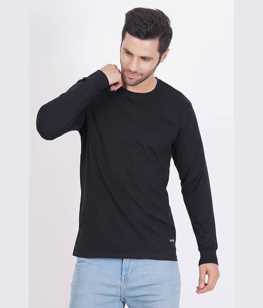 DAFABFIT Cotton Regular Fit Solid Full Sleeves Men's T-Shirt - Cream ( Pack of 1 )