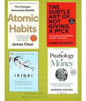 The Psychology Of Money+Ikigai+The Subtle Art Of Not Giving+Atomic Habits 4Books Best Seller