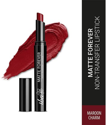 Iba Matte Forever Non-Transfer Lipstick for Women 07 Maroon Charm, 2g , Smudge-proof & Lightweight, (Pack of 1)