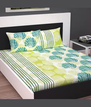 DIVINE CASA Cotton Double Bedsheet ( Yellow )