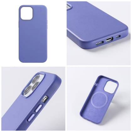 iPhone 12 Pro Max - Genuine Leather Case with Mag-Safe Cover-Wisteria
