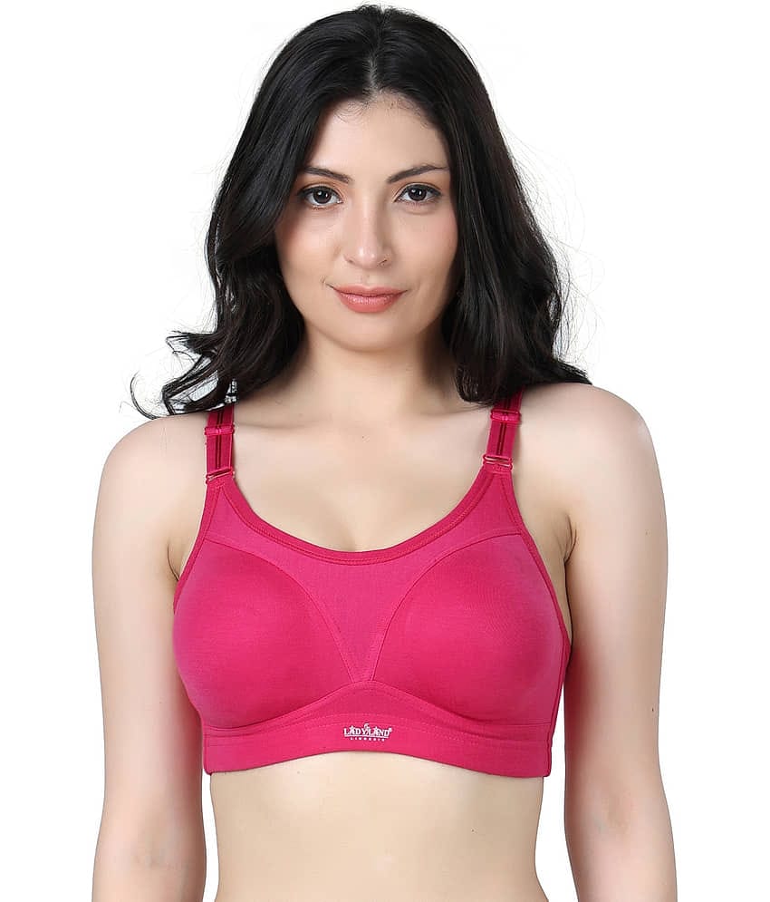 Ladyland Pack of 1 Cotton Blend Non Padded Everyday Bra For Women ( Magenta )