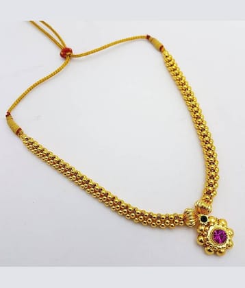 HEER COLLECTION - Gold Pearls Necklace ( Pack of 1 )