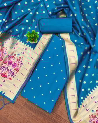Noor-e-Banaras Lichi Silk Royal Blue Brocade Suit