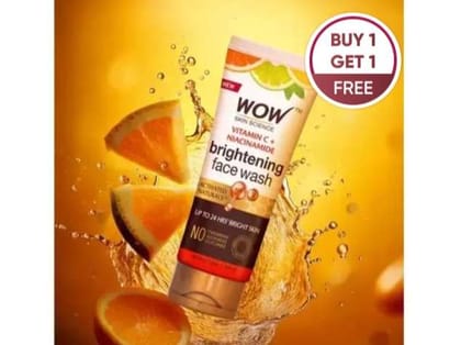 Buy 1 Get 1 Free - WOW Vitamin C & Niacinamide Brightening Face Wash (100 ml x 2) 