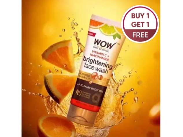 Buy 1 Get 1 Free - WOW Vitamin C & Niacinamide Brightening Face Wash (100 ml x 2)