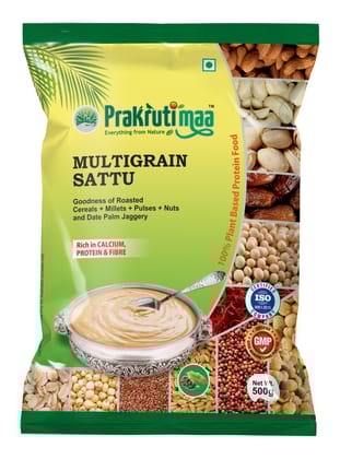Prakrutimaa Multi Grain Sattu (500g) | Protein-Rich Flour Prakrutimaa Multi Grain Sattu (500g) | Protein-Rich Flour