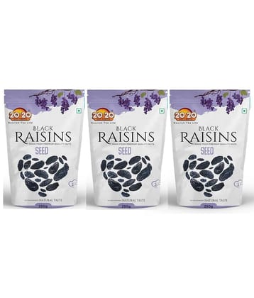 20-20 Dry Fruits Black Raisins 750 Pack of 3