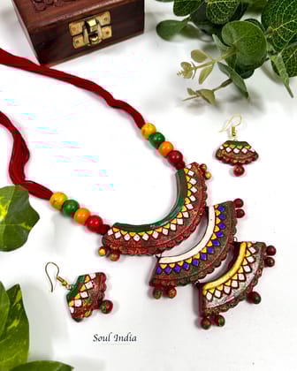 Handmade Cascade Style Terracotta Jewellery Set