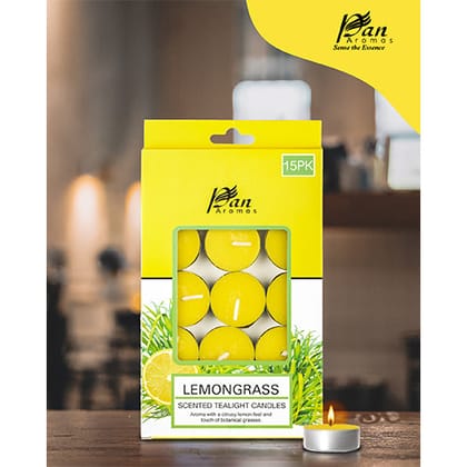 15-Pack Scented Tealight Candle - Lemon Grass-Lemon Grass