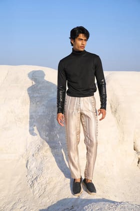 BROCADE PANT-28 / Champagne Multi