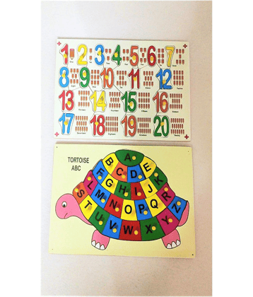 PETERS PENCE ENGLISH  TORTOISE ALPHABET & NUMBER LEARNING PUZZLE BOARD FOR KIDS PRE PRIMARY EDUCATION