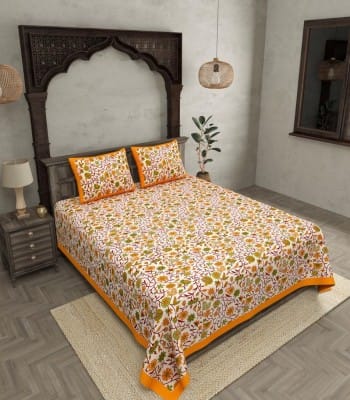 Cozy Cotton 180 TC Floral Harmony Double Bedsheet Set