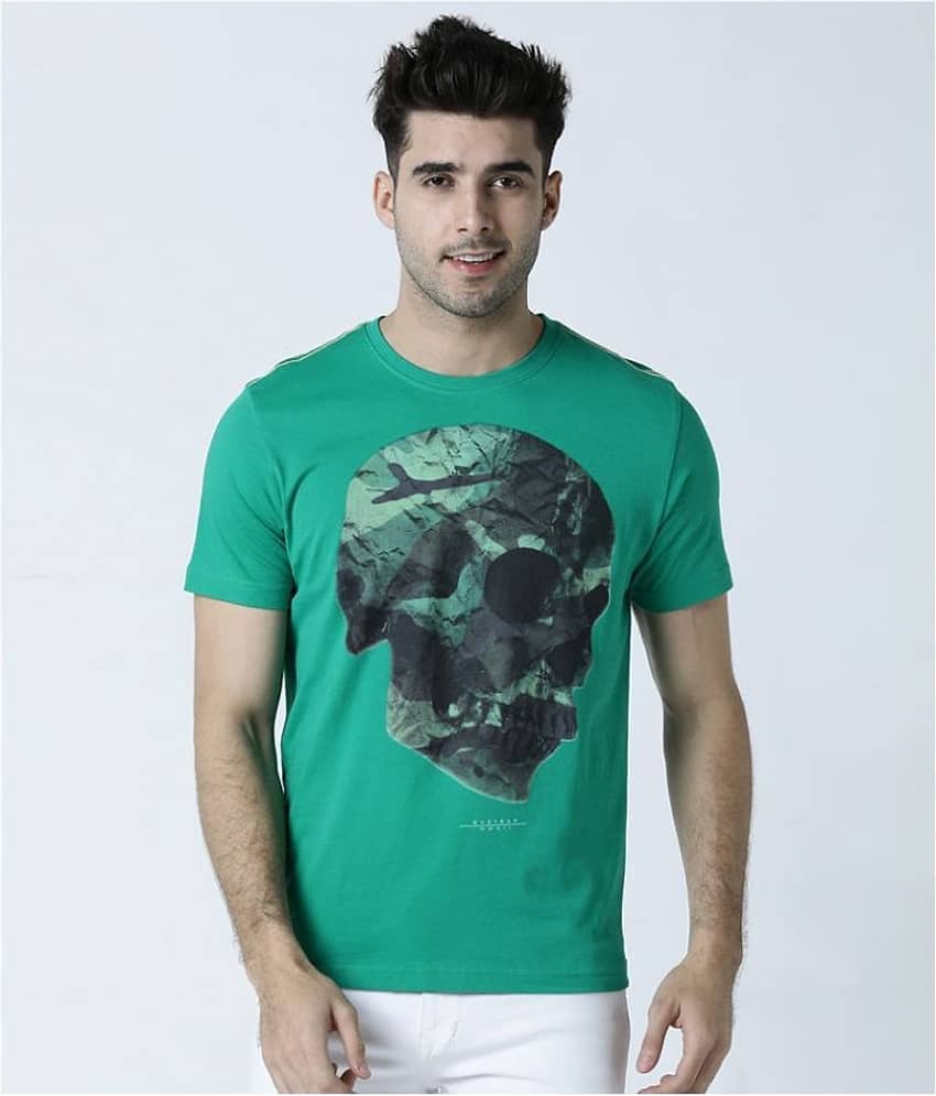 Huetrap Pack of 1 Cotton Regular Fit Men's T-Shirt ( Green )