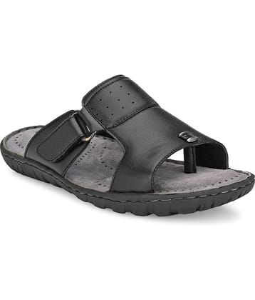 softio - Black Men's Leather Slipper