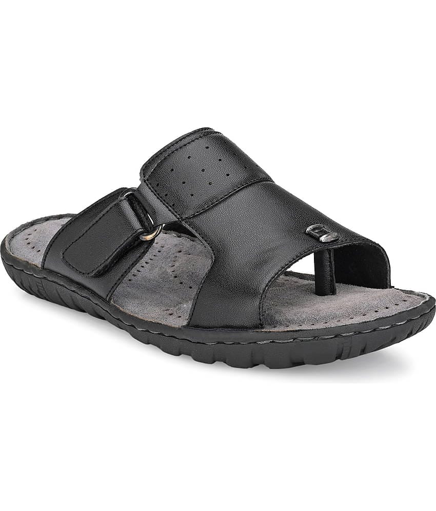 softio - Black Men's Leather Slipper
