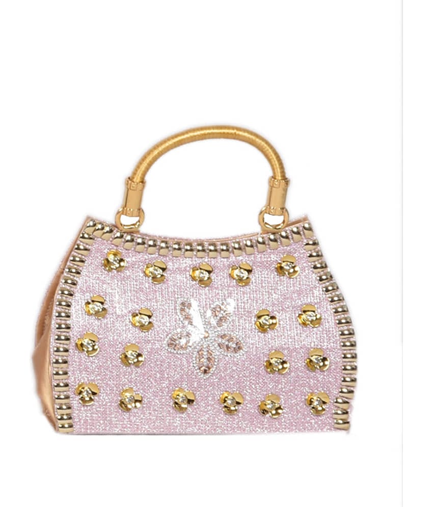 SUNESH CREATION Handheld Bag Fabric Set of 1 ( Silver )