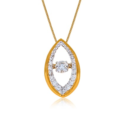 Senco Gold Glamorous Charisma Diamond Pendant (0.9 gram / 0.28 Ct / HI-SI / 14K Yellow Gold)